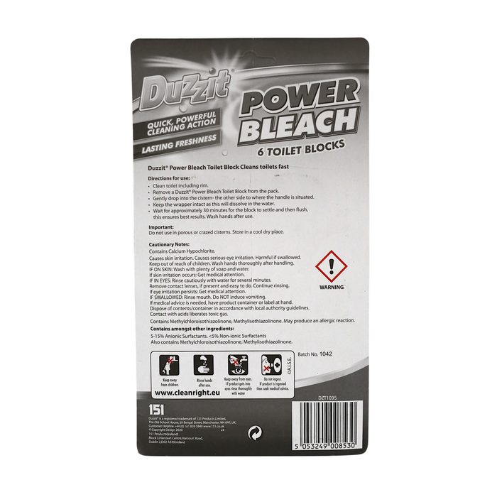 Таблетки для зливного бачка Duzzit Power Bleach 6 шт